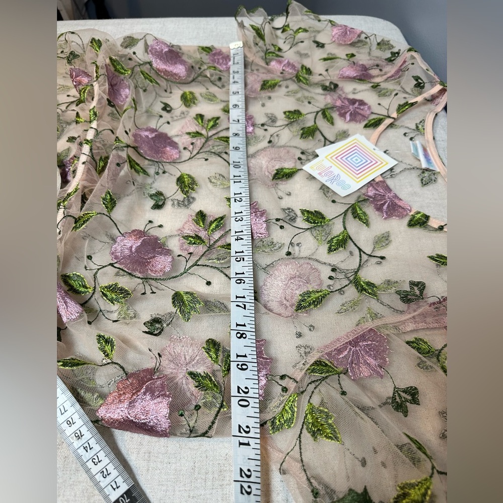 LuLaRoe Deanne II Sheer Floral Maxi Dress 2XL - Picture 13 of 13